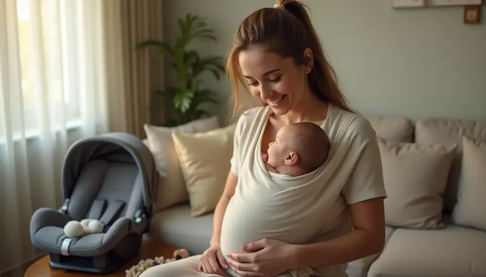 Das solltest du über Tragetuch und Babyschale wissen