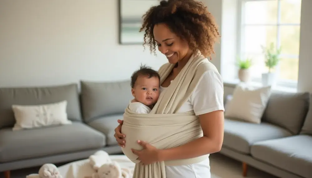 Eine einfache Anleitung, um das tragetuch baby seitlich binden zu lernen