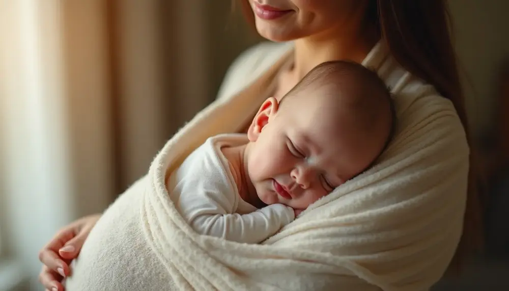So bindest du das Tragetuch Baby seitlich liegend richtig